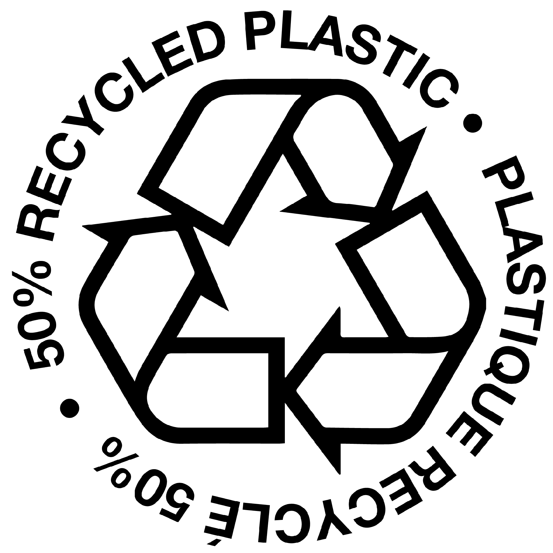 made from recycled plastic badge