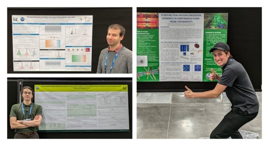 Physics students presenting posters. 