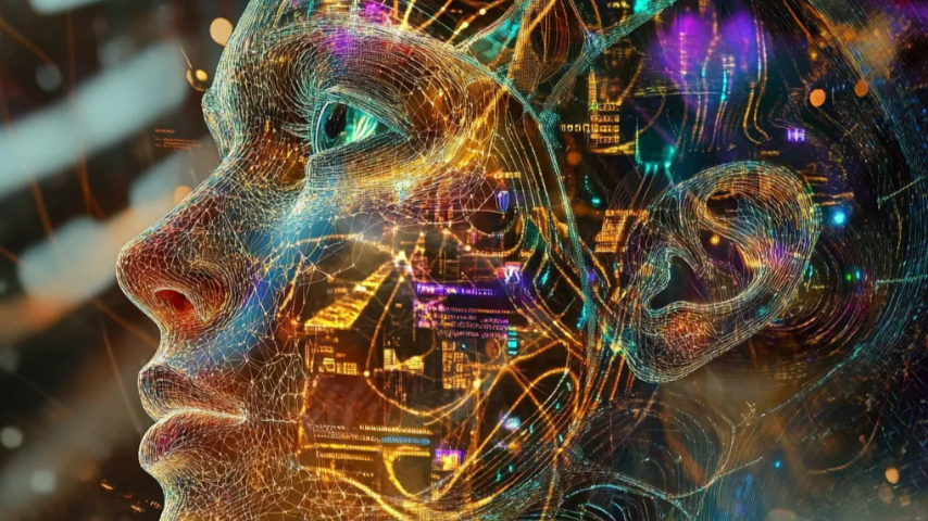 Stock photo from Medium of an A.I. face.