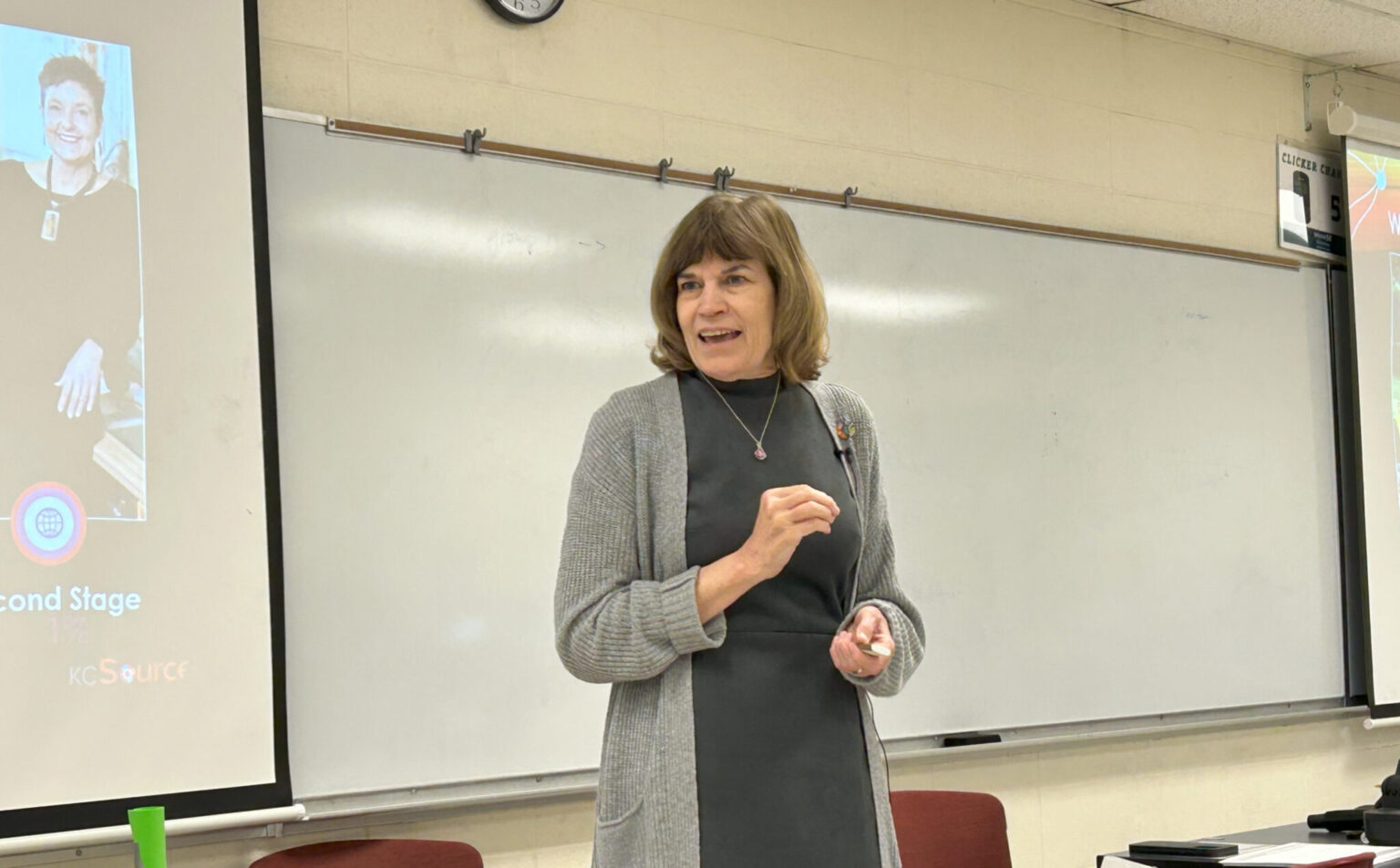 Maria Meyers discusses entrepreneurship as a speaker in S&T’s Distinguished Innovation and Entrepreneurship Speaker Series at the university’s Engineering Management Building on Nov. 20. Photo by Kaitlin Brothers/Missouri S&T