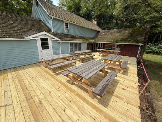 Back deck of the field station house. 