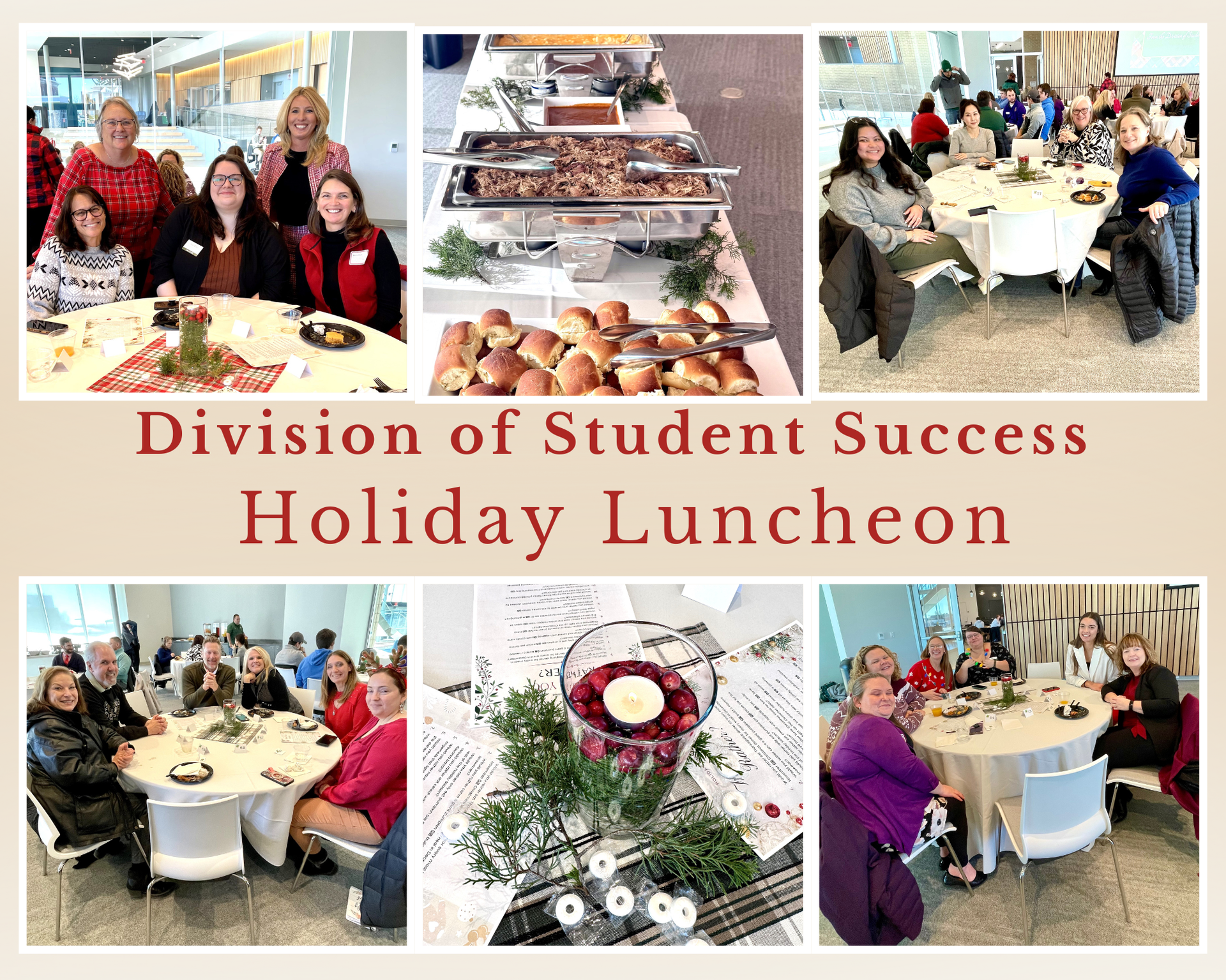 photos from the Division of Student Success holiday luncheon