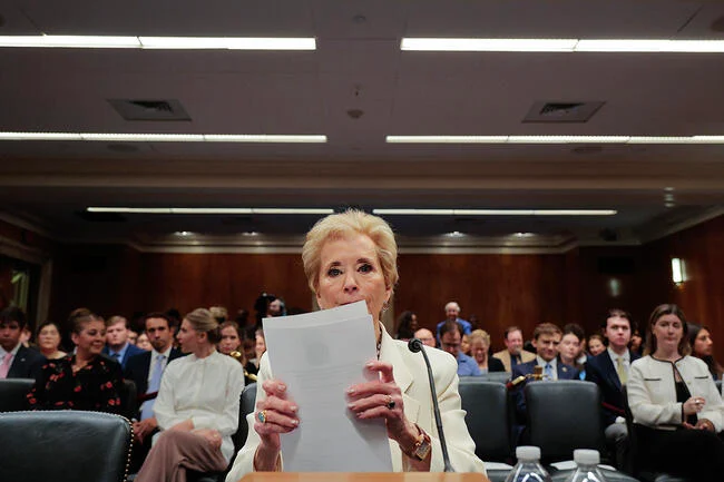 McMahon prepares to testify before the Senate Appropriations Committee