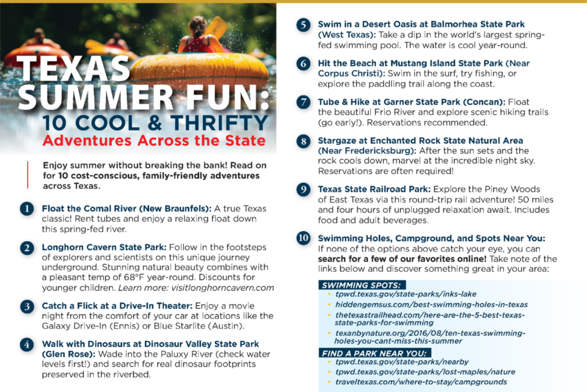 Texas Summer Fun: 10 Cool & Thrifty Adventures Across the State