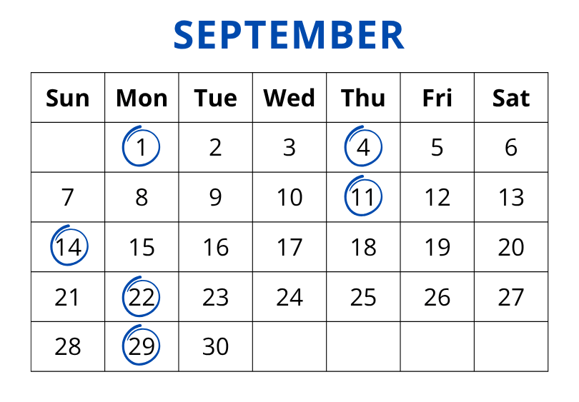 September Calendar 2025