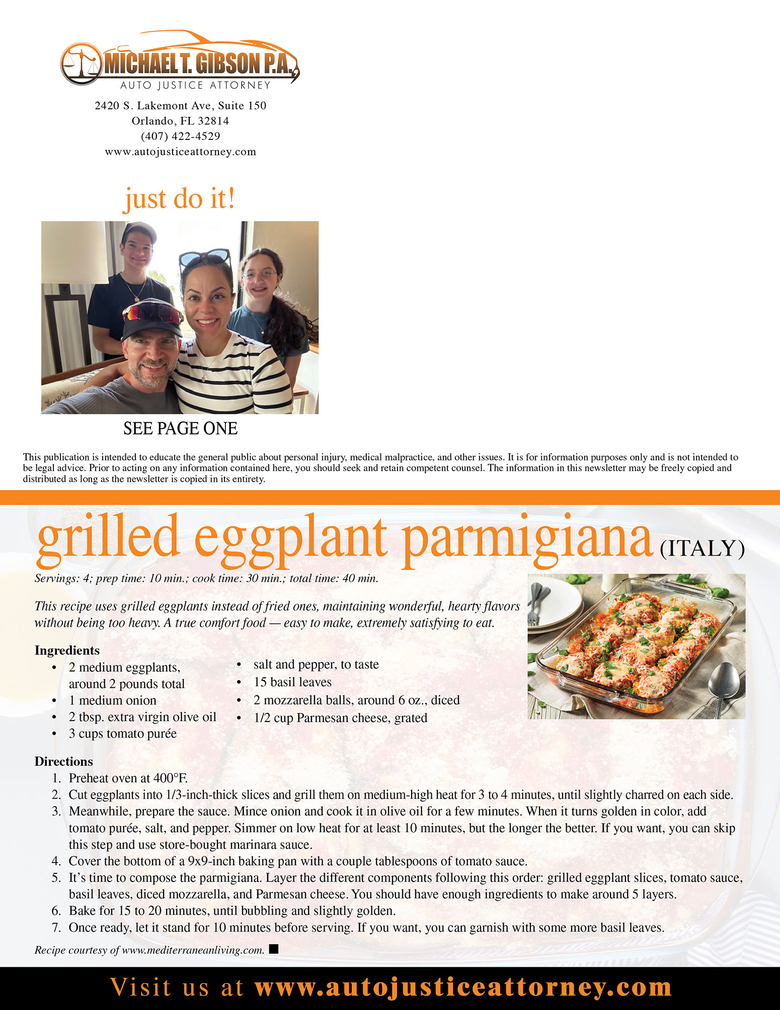 Grilled Eggplant Parmigiana (Italy)