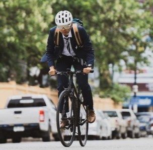 a man riding a bicycle