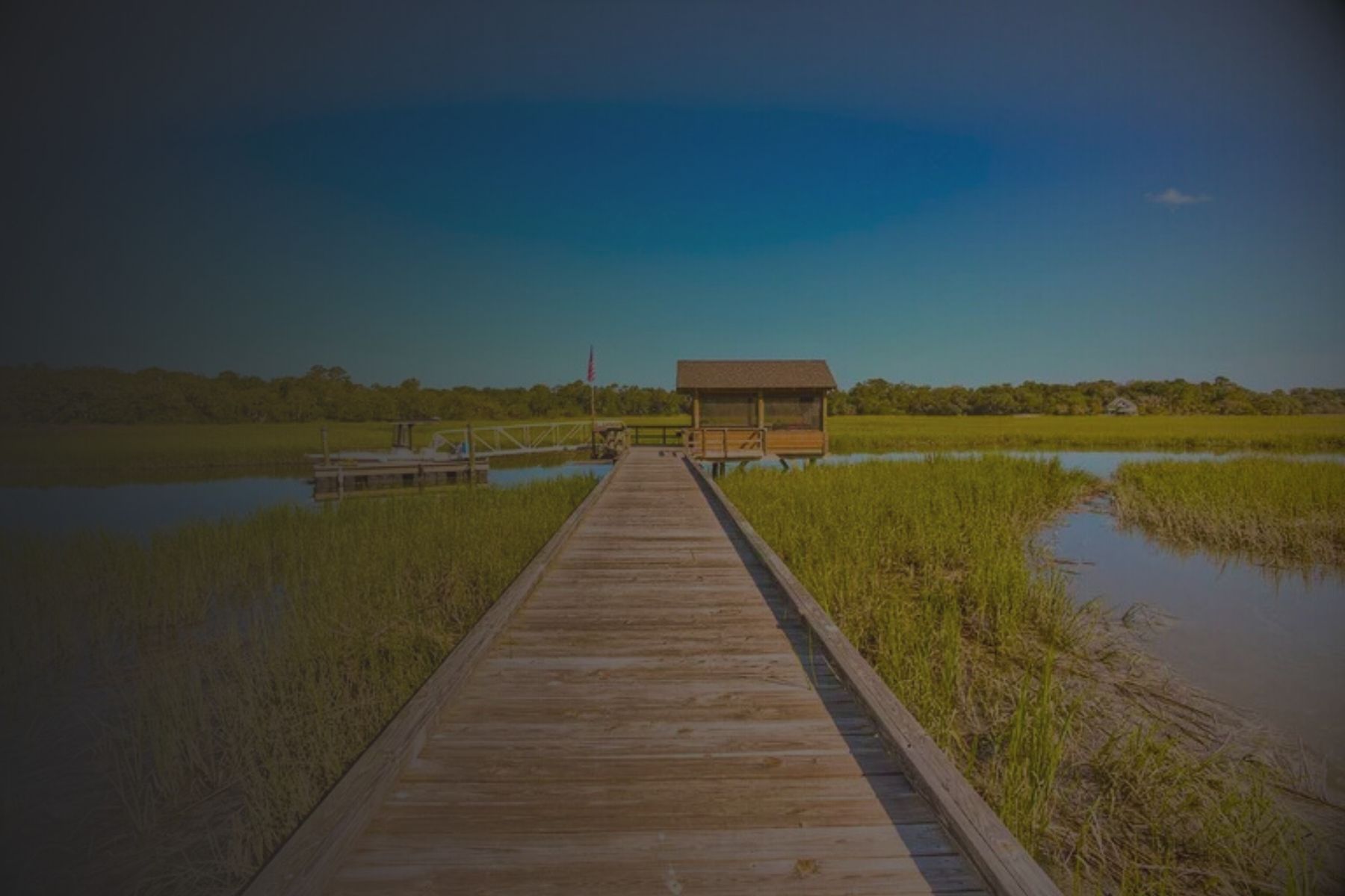 Boardwalk over a salt marsh