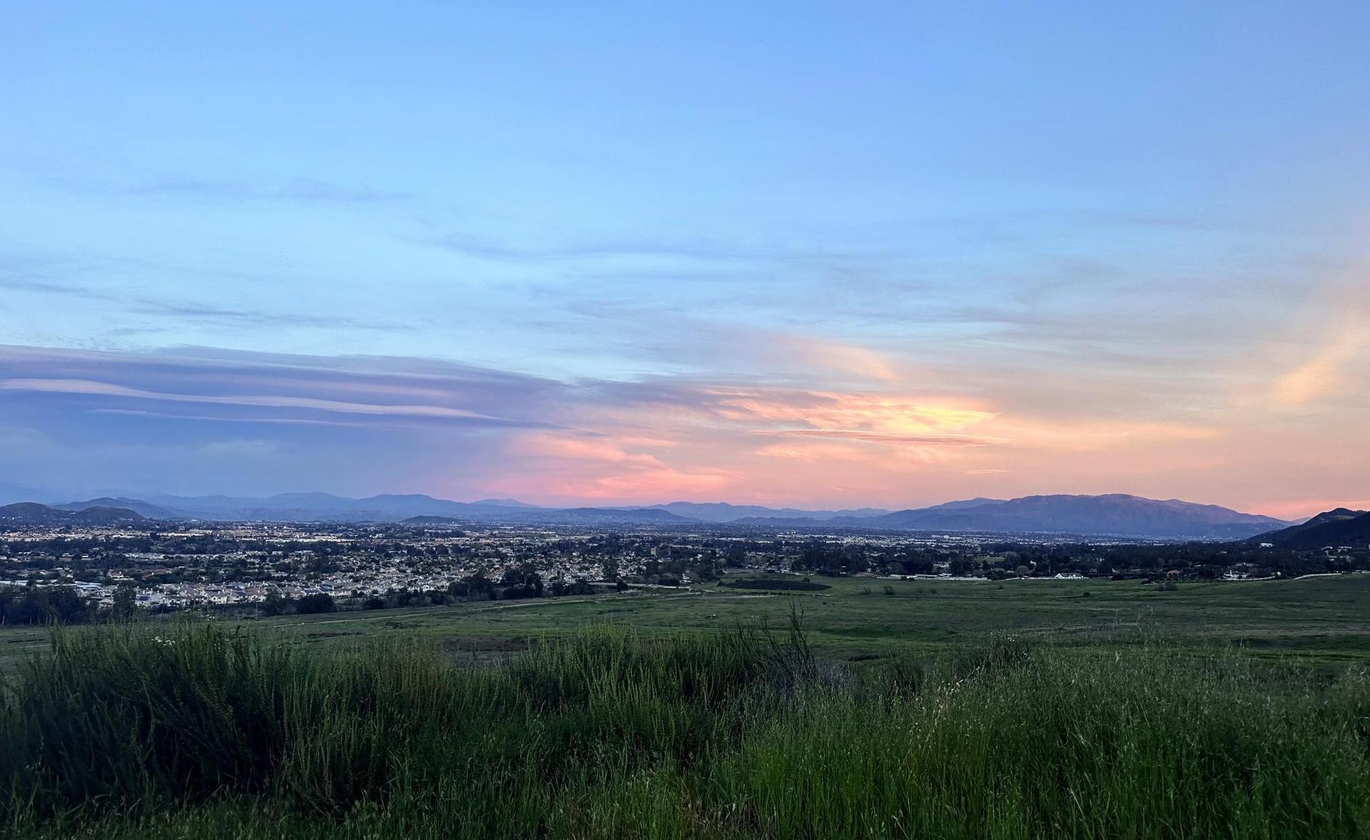 Sunset view from the Santa Rosa Plateau near Murrieta California