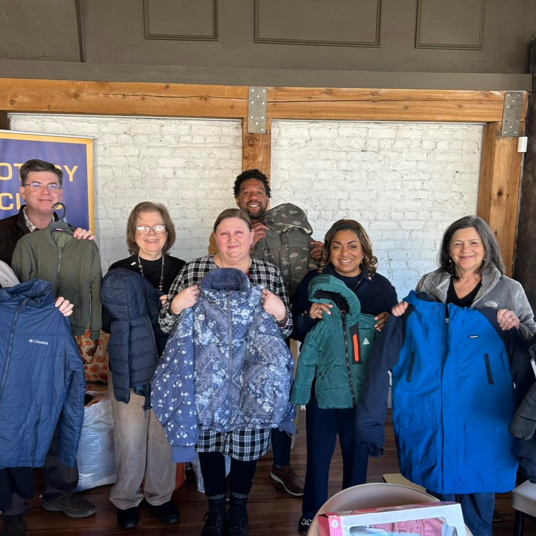 Debbie Donaldson volunteering with Henry County Rotary Club providing winter coats for local children in McDonough Georgia Debbie Donaldson volunteering with Henry County Rotary Club providing winter coats for local children in McDonough Georgia
