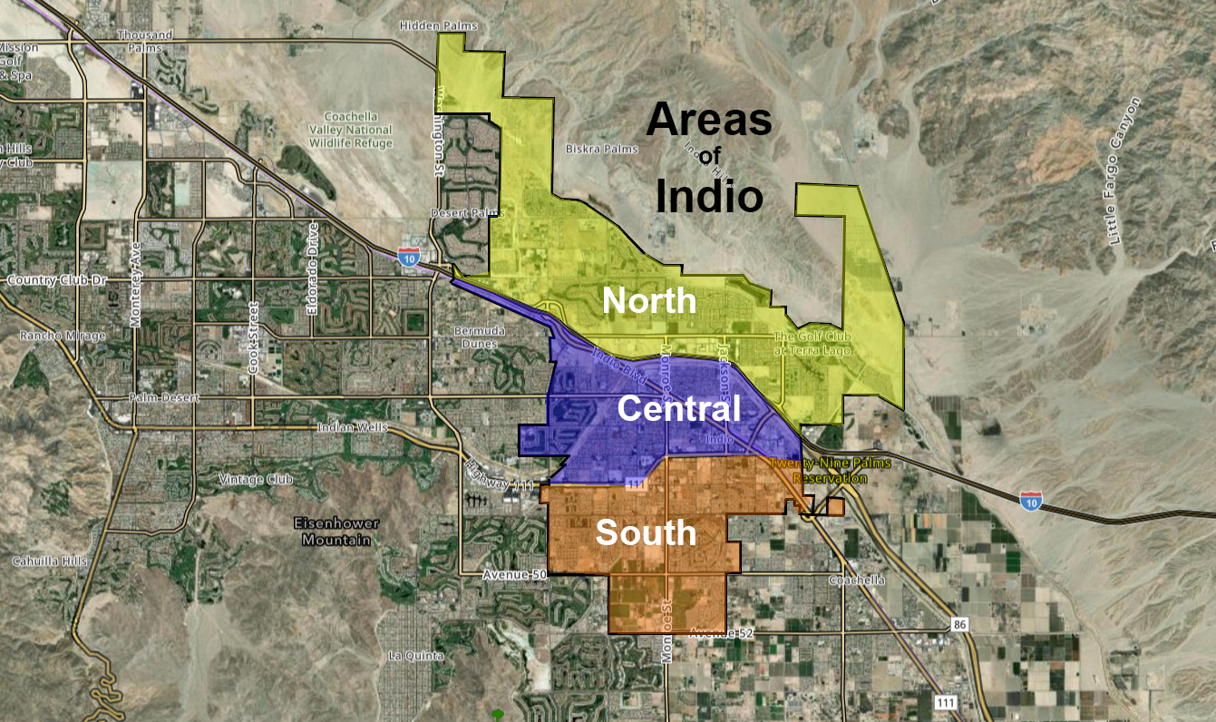 Areas of Indio - North, Central, and South Areas of Indio - North, Central, and South