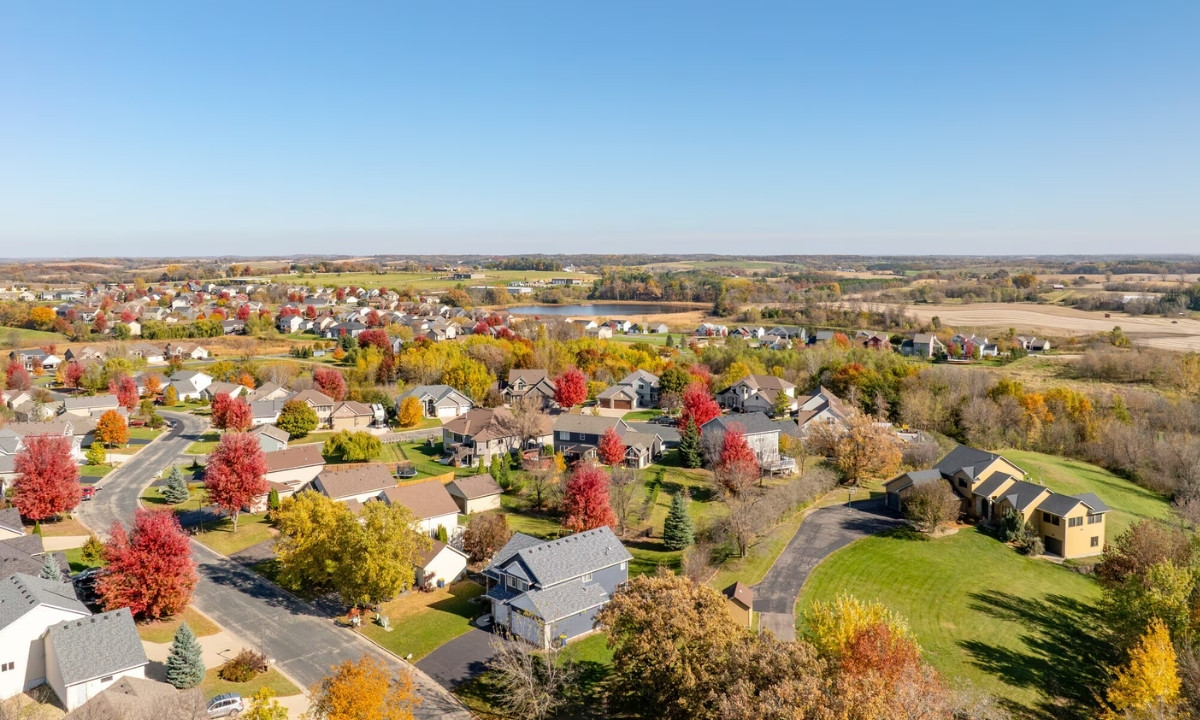 Residential neighborhood in Lonsdale Minnesota