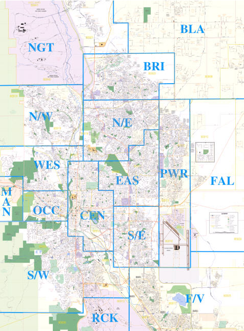 Colorado Springs Neighborhoods area map
