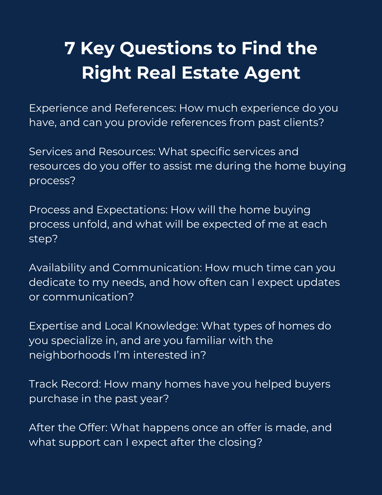 7 Key Questions to Find the Right Real Estate Agent