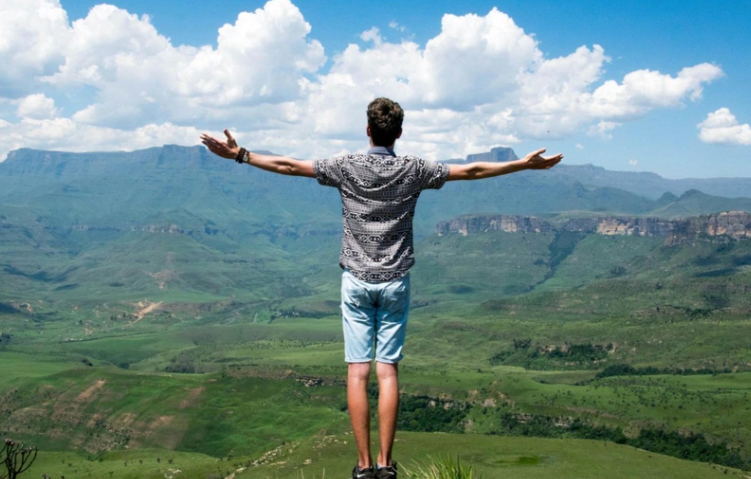 Man enjoying mountain view