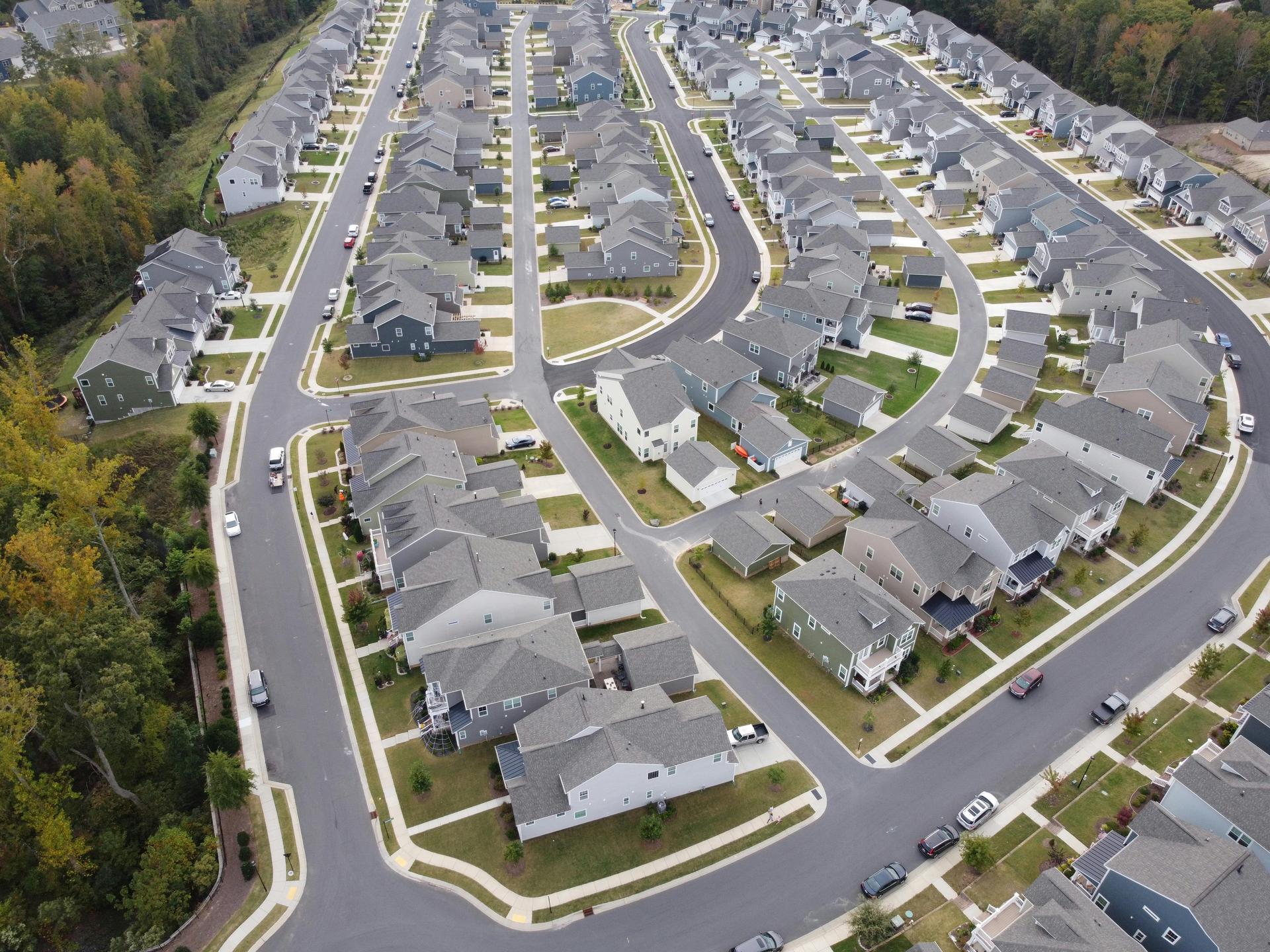Aerial view of Texas residential area