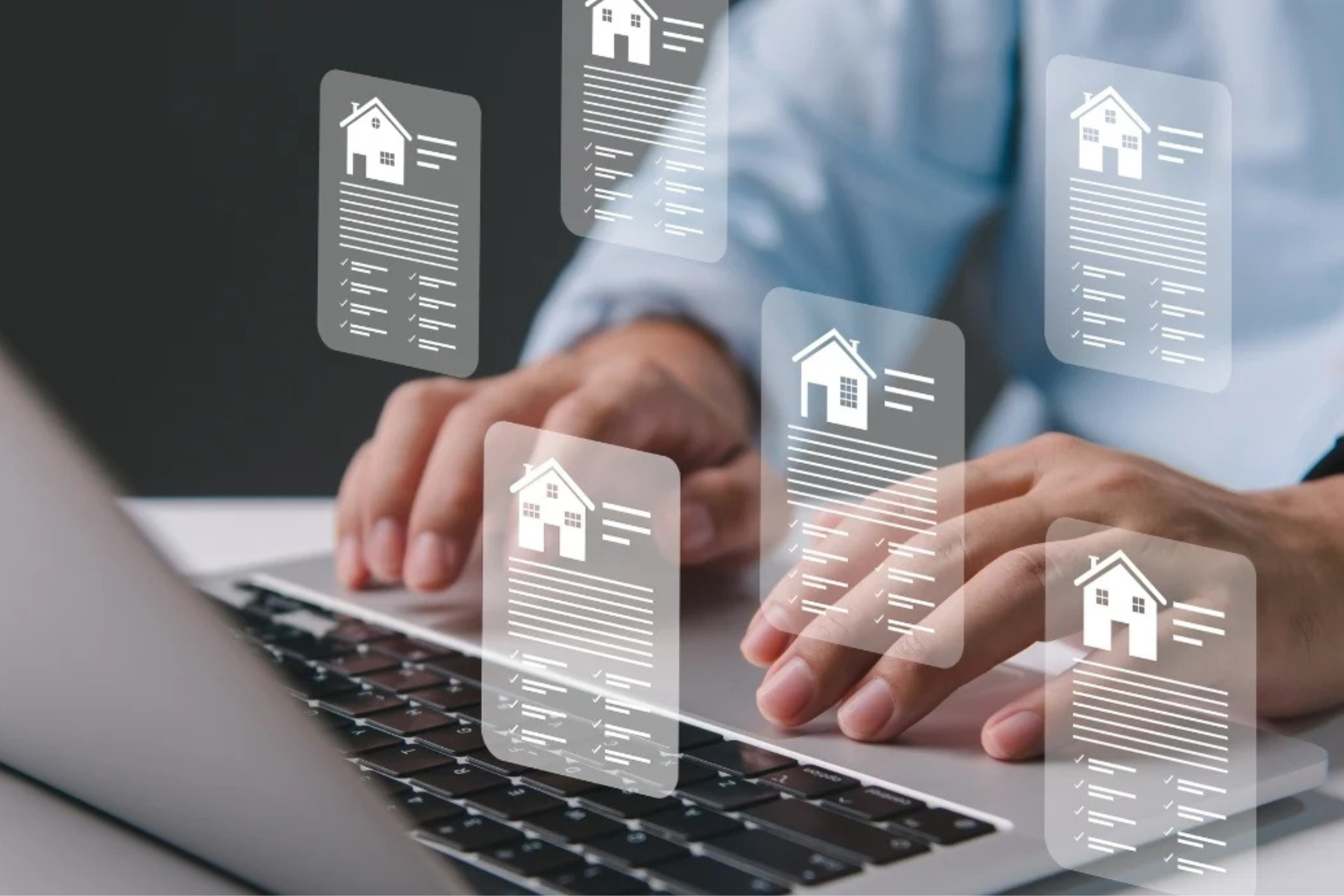 Person on their computer looking at their real estate investment properties.