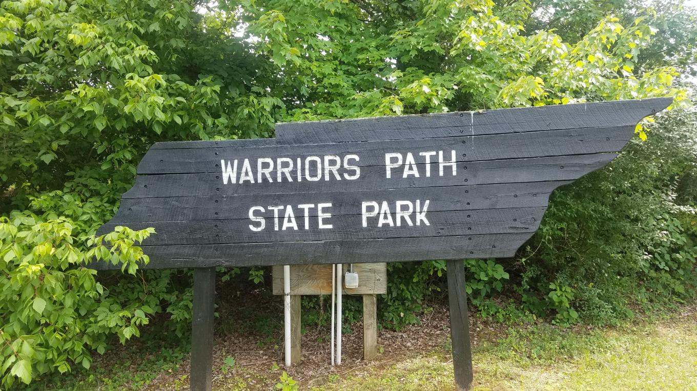 Warriors Path State Park sign in Kingsport, Tennessee