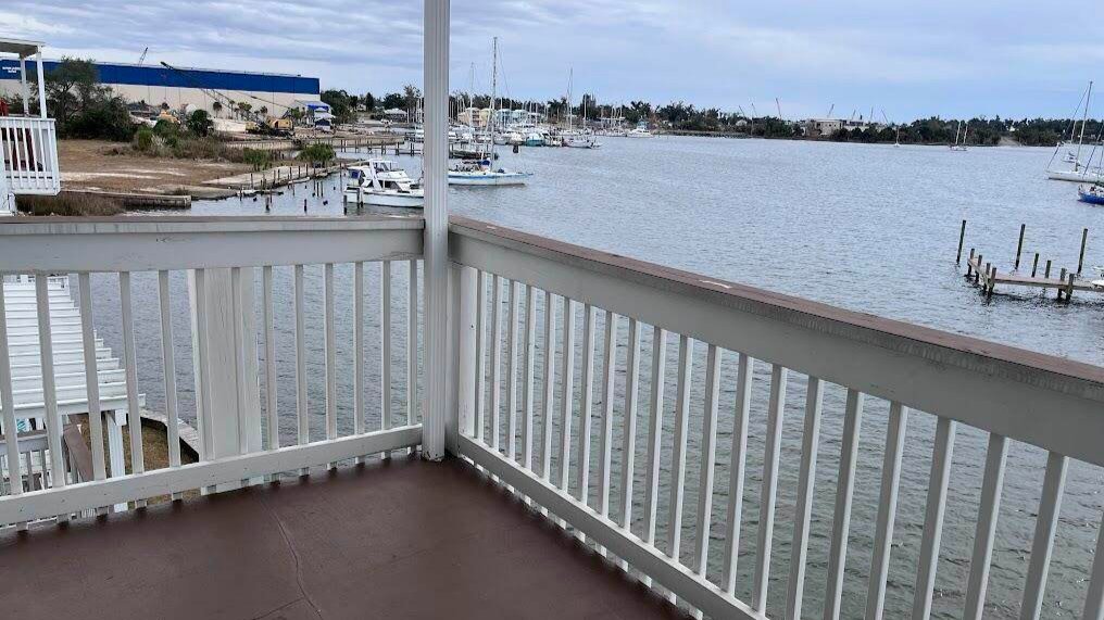 view of the bay from a bayou point villas condo balcony
