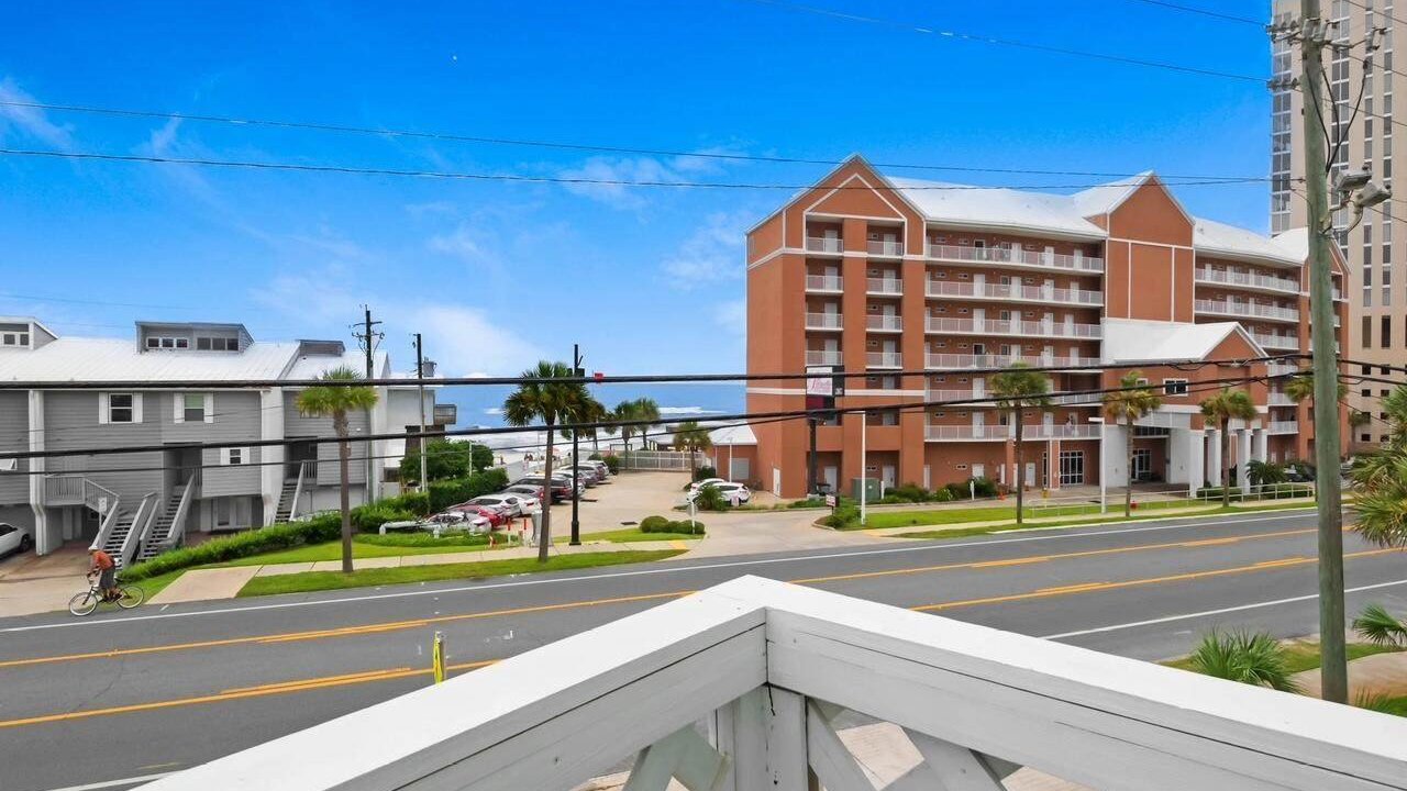 view of the road occupying the sand castles condos view of the road occupying the sand castles condos