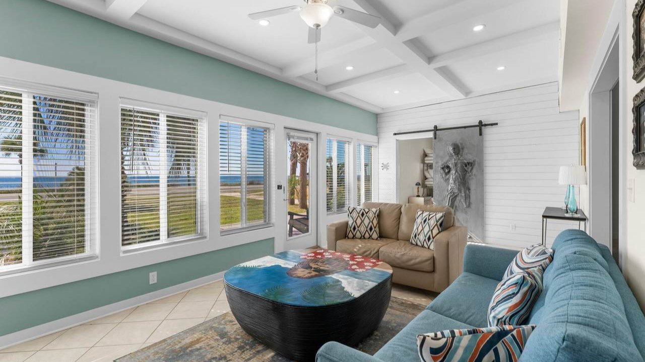 luxurious living room in a mexico beach home