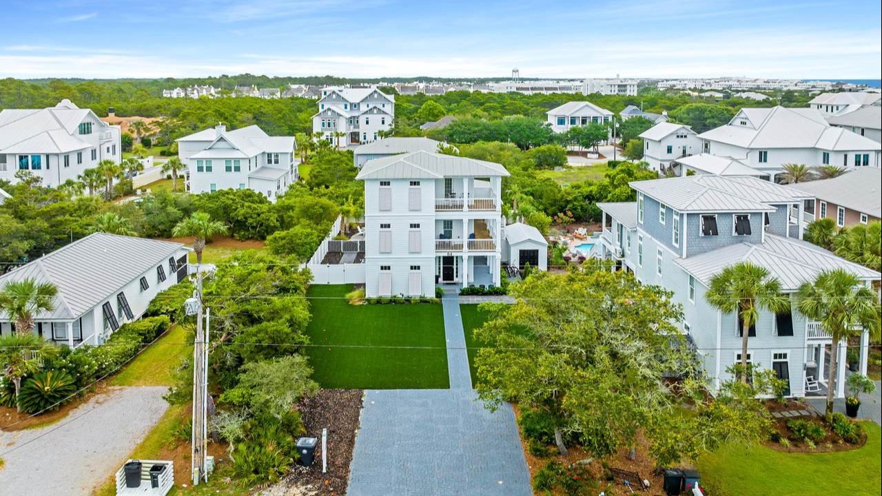 aerial view of multiple seacrest beach homes aerial view of multiple seacrest beach homes