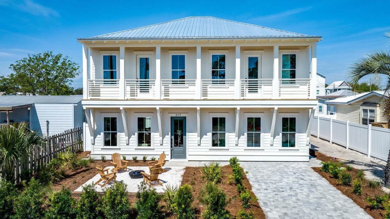 large double story laguna beach home front view
