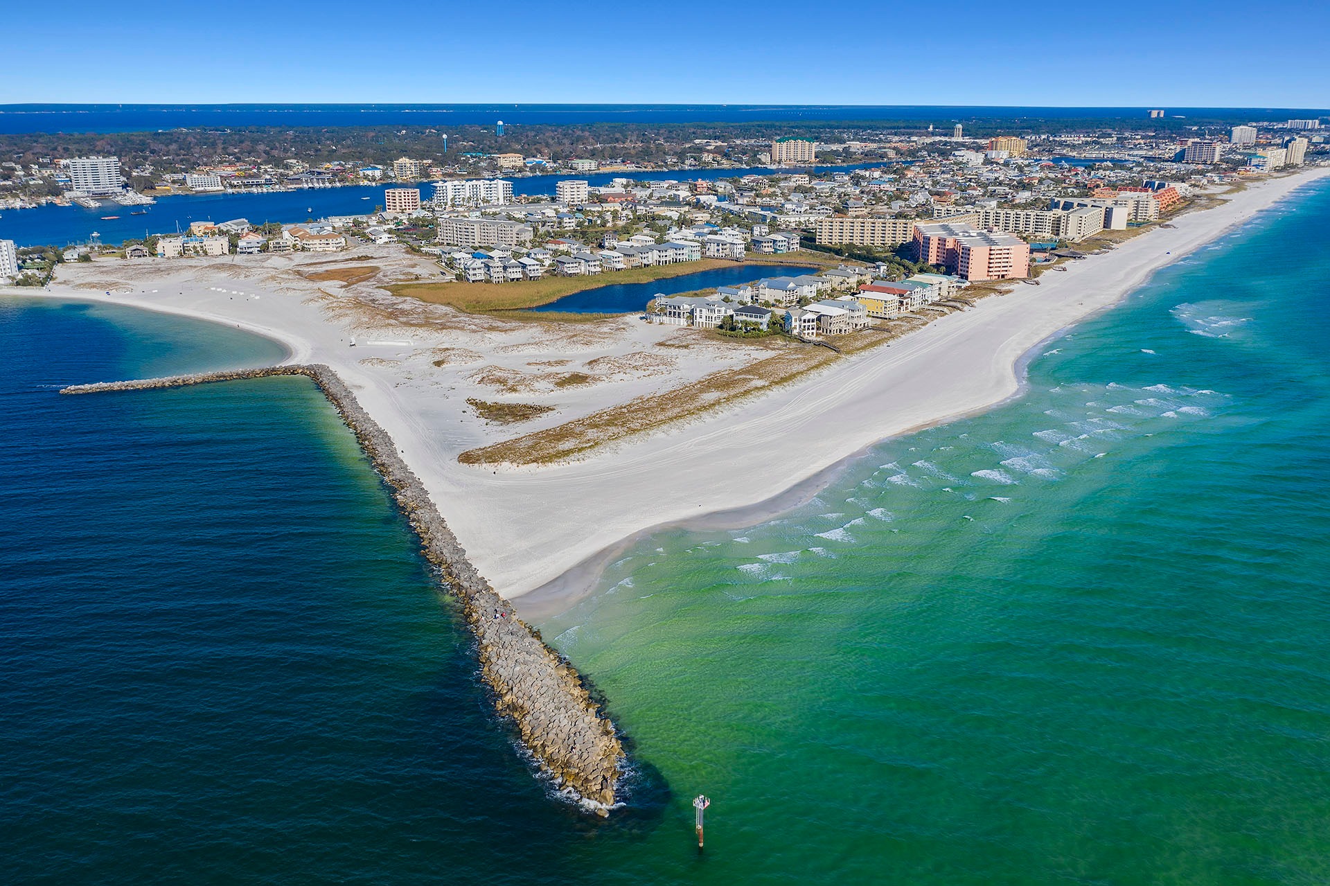 aerial view of the destin homes