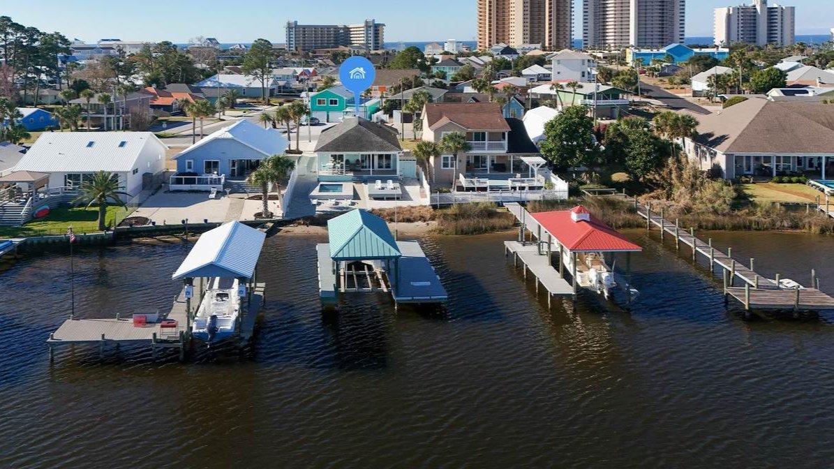 holiday beach home alongside a body of water