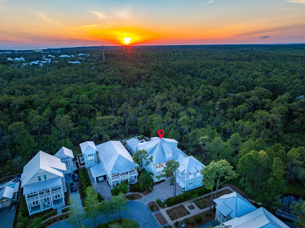 watercolor homes for sale with sunset