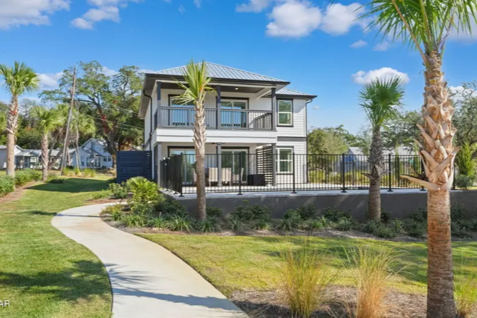 outstanding double story cove home with a view from the end of the path to its front outstanding double story cove home with a view from the end of the path to its front