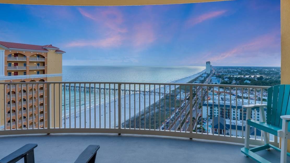 stunning sunset on the gulf from a calypso resort condo balcony stunning sunset on the gulf from a calypso resort condo balcony
