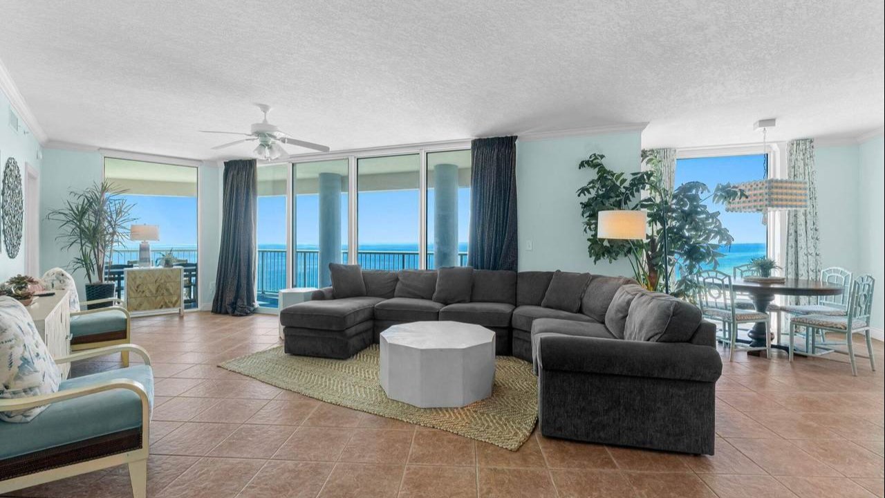 luxurious living room inside one of the palazzo condos