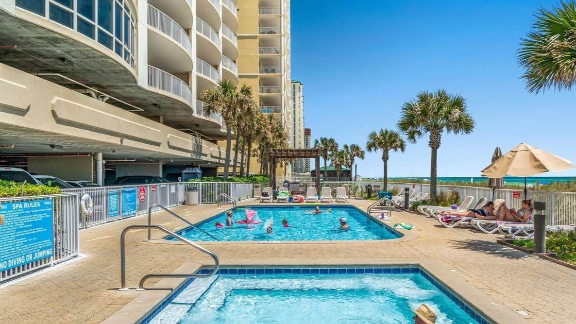 view of two pools occupying the ocean villa condos view of two pools occupying the ocean villa condos