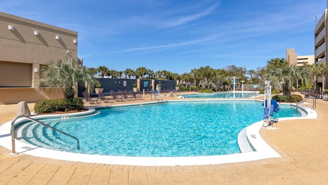 the large crystal blue pool of the emerald beach resort condo the large crystal blue pool of the emerald beach resort condo