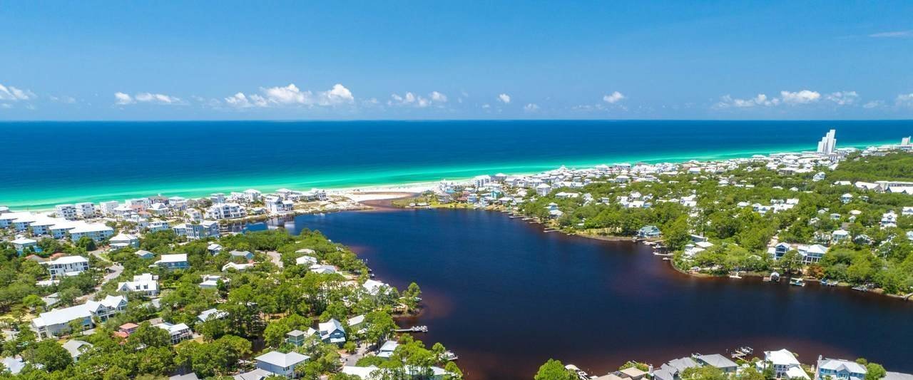 aerial view of various seagrove beach homes