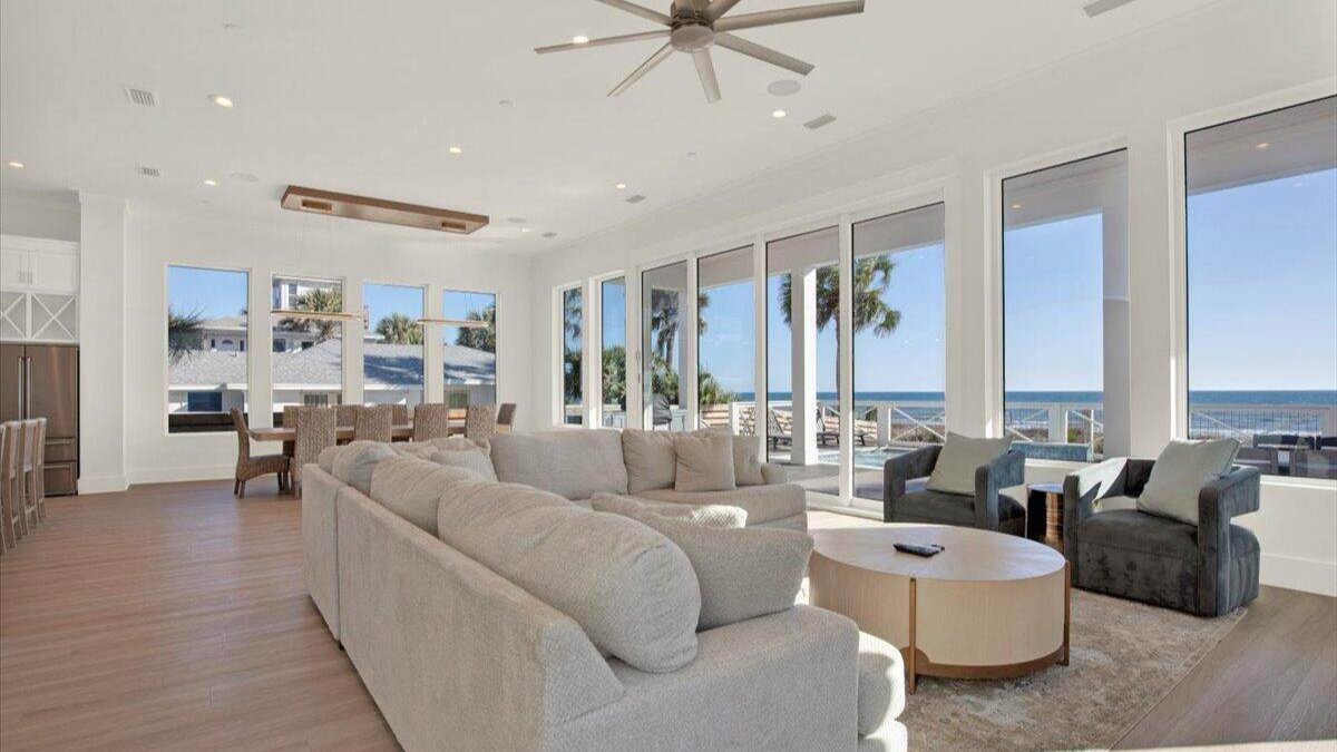 luxurious living room in a panama city beach home