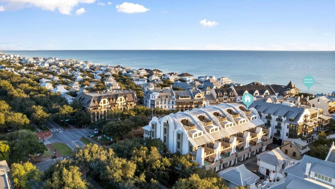 aerial view of multiple rosemary beach homes aerial view of multiple rosemary beach homes