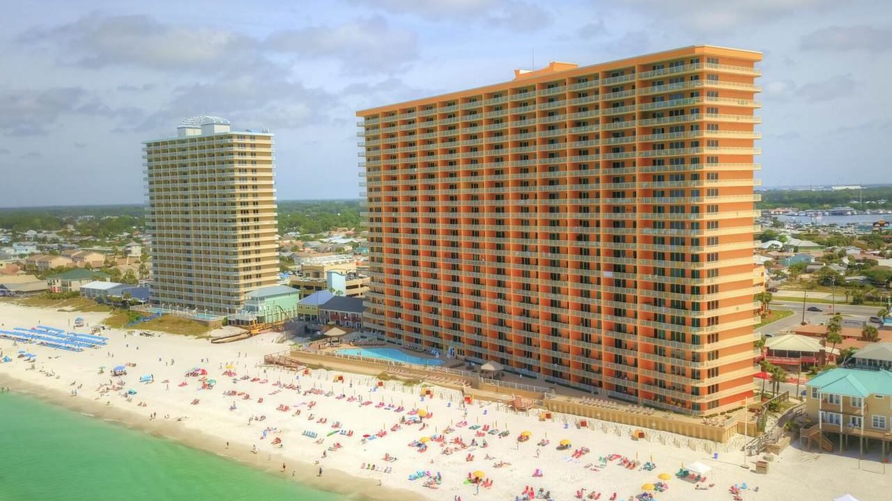 aerial view of the treasure island condos for sale