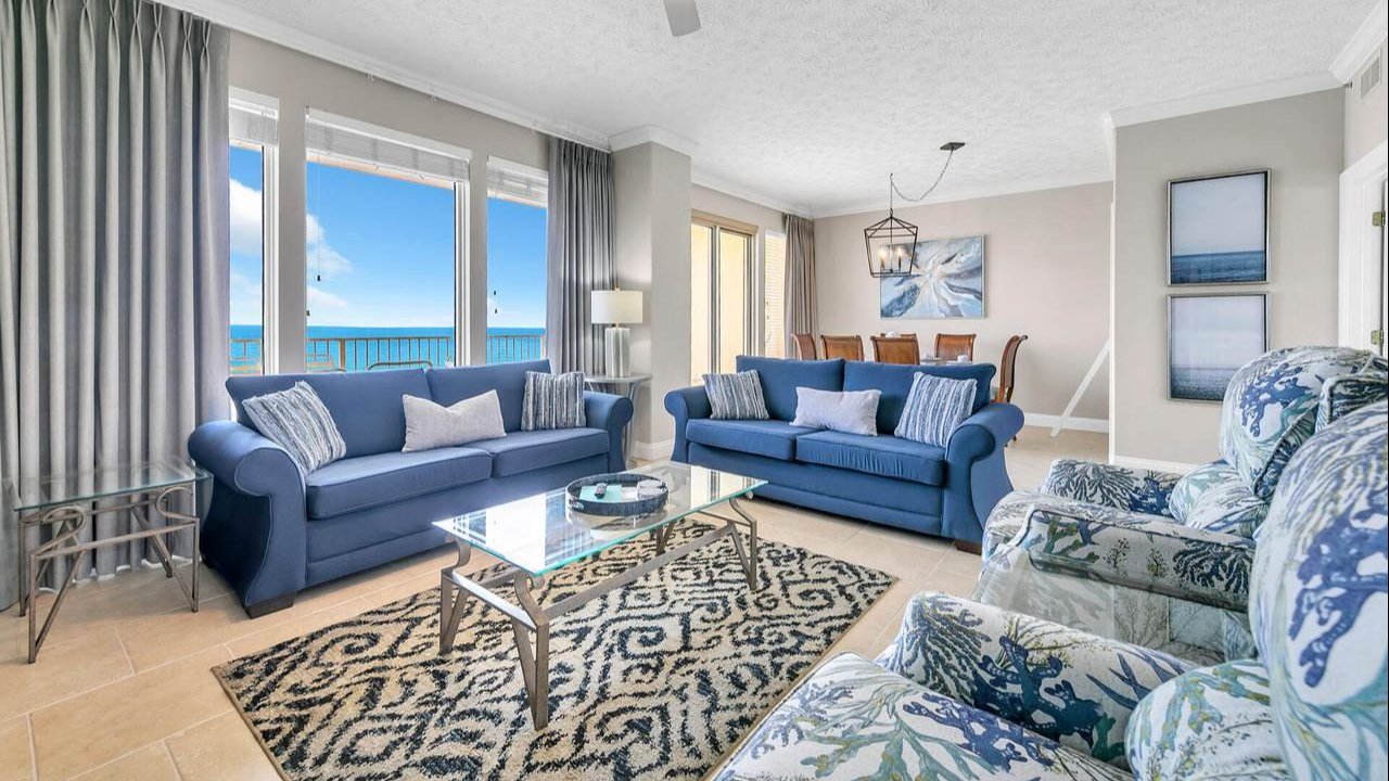 luxurious living room in the gulf crest condos