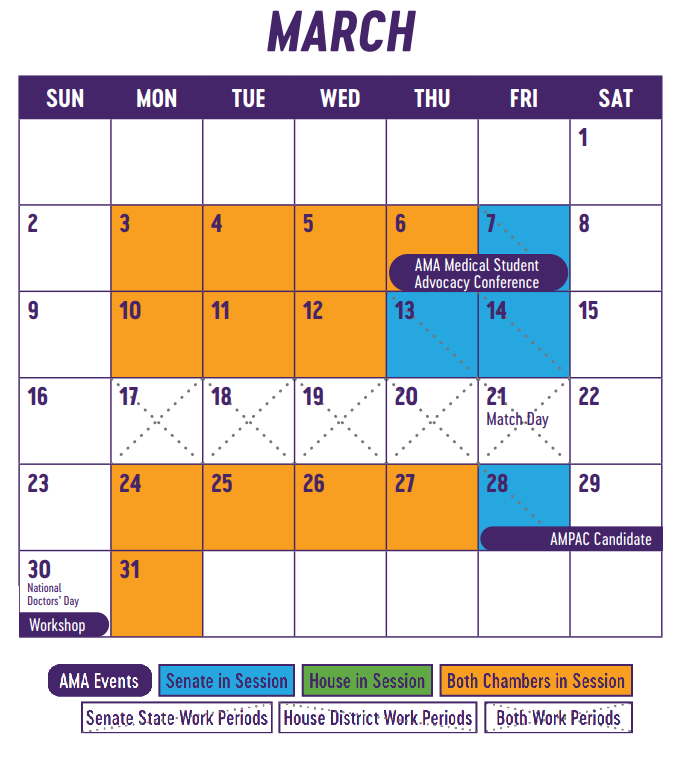 March 2025 Congressional Calendar