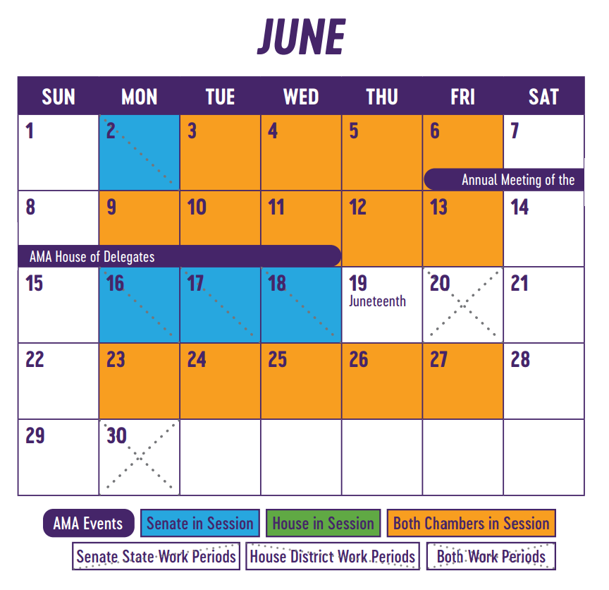 June Congressional Calendar