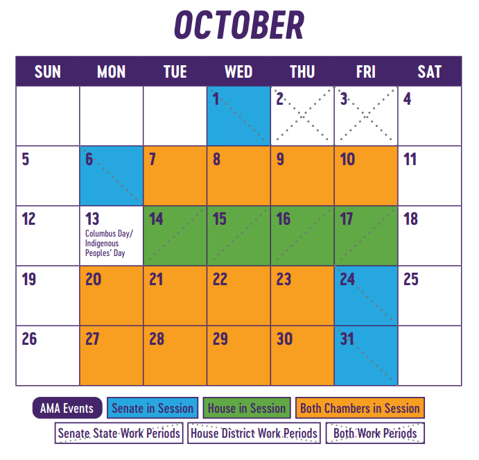 October Congressional Calendar
