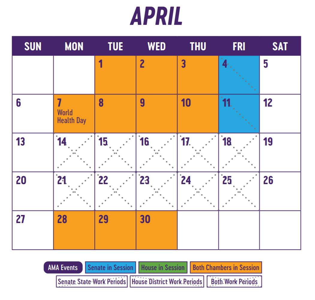 April Congressional Calendar