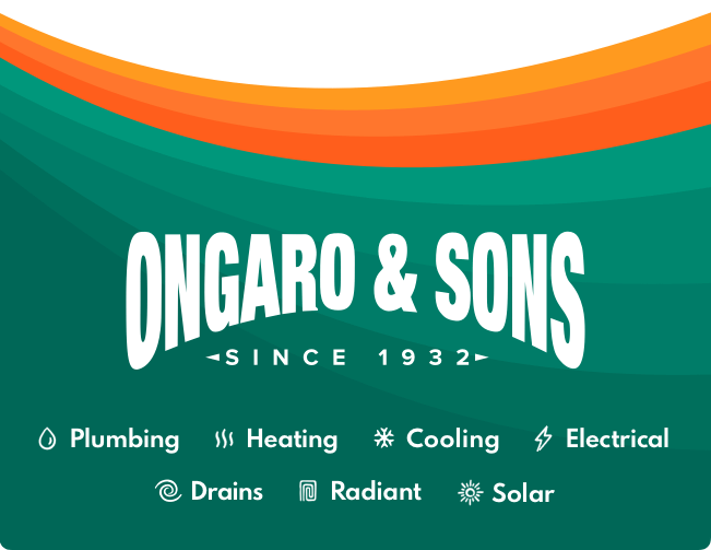 Footer graphic image with bands of color in green and orange