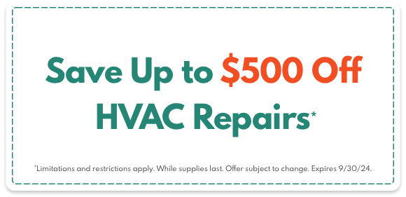 Save up to $500 off on HVAC Repairs