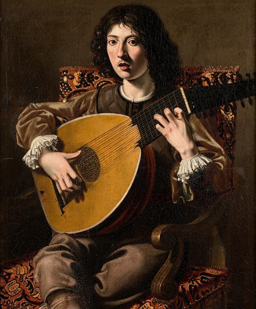  ''Le Joueur de luth'' du peintre Nicolas Tournier 