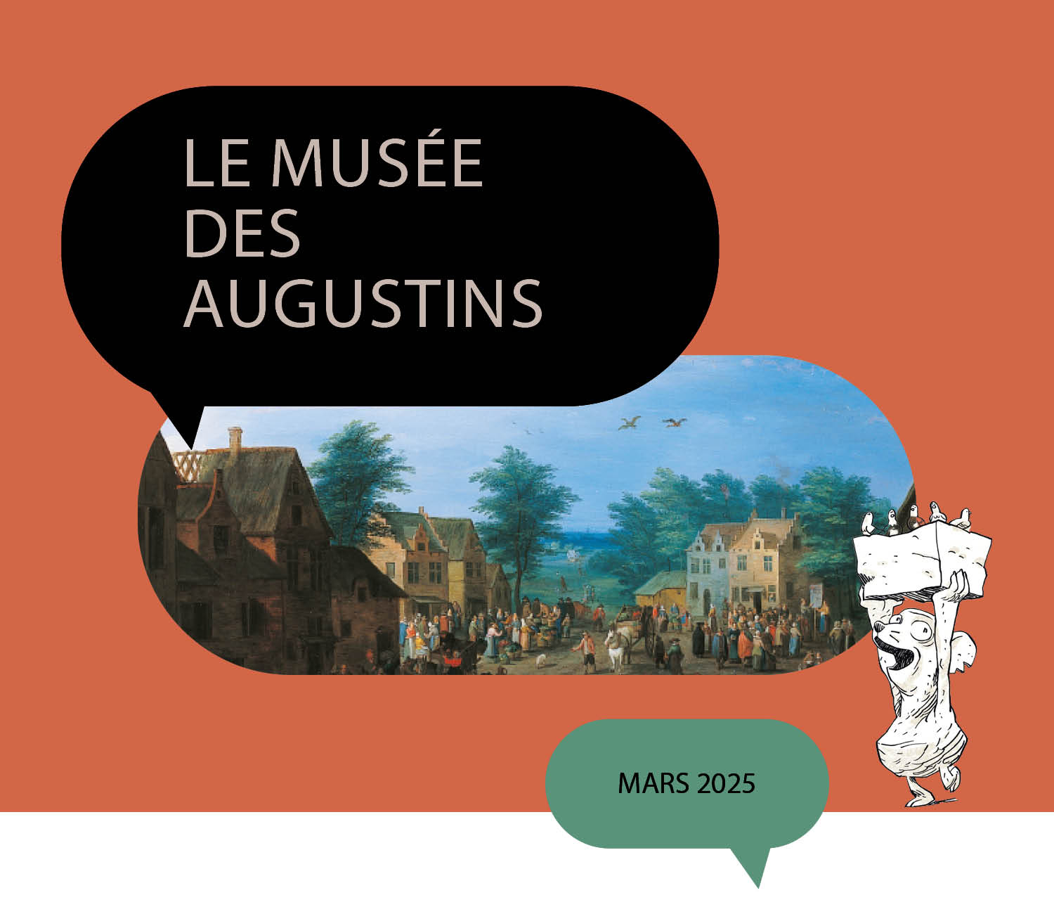 Graphique d'illustration avec texte ''Le musée des Augustins. Mars 2025''