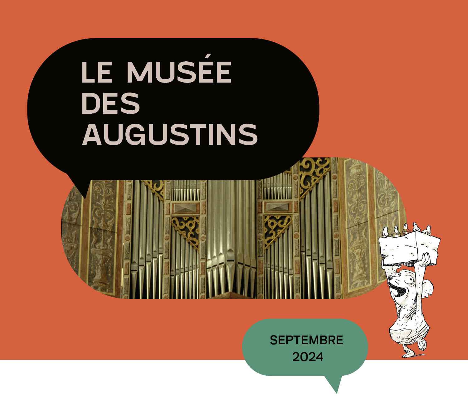 Graphique d'illustration avec texte ''Le musée des Augustins. Septembre 2024''