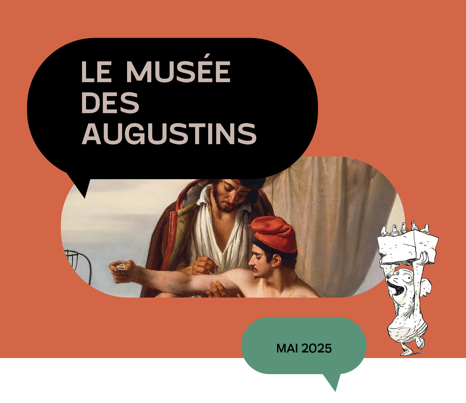 Graphique d'illustration avec texte ''Le musée des Augustins. Mai 2025''